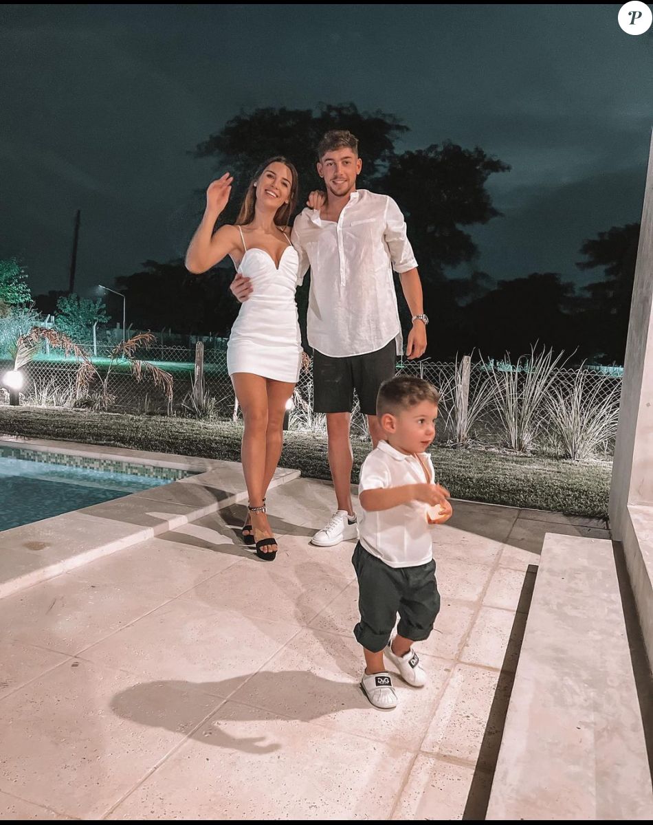 Federico Valverde, sa femme Mina Bonino et son fils