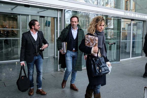 Les avocats de Cédric Jubillar : Alexandre Martin, Jean-Baptiste Alary et Emmanuelle Franck quittant le tribunal de Toulouse le 11 février 2022