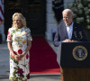 Joe Biden et sa femme Jill - Le président américain en famille lors de la célébration de l'Independence Day dans le parc de la Maison Blanche à Washington. Le 4 juillet 2022 - Dominick Sokotoff / Zuma Preszs / Bestimage 