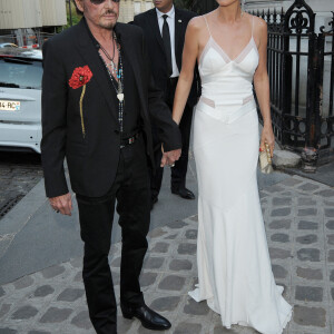 Johnny Hallyday et sa femme Laeticia Hallyday - Arrivée des people à la soirée "Vogue Paris Foundation Gala" au palais Galliera à Paris, le 6 juillet 2015. 