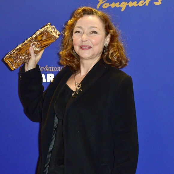 Catherine Frot (Meilleure actrice dans le film "Marguerite") - Photocall du dîner des César au restaurant Fouquet's à Paris. Le 26 février 2016 © Giancarlo Gorassini / Bestimage