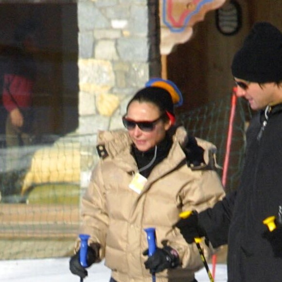 Catherine Frot, son mari Michel Couvelard et leur fille à Courchevel.