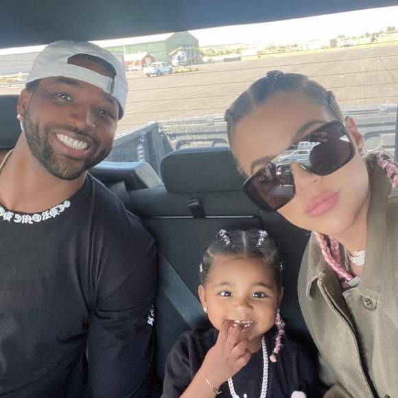 Khloé Kardashian, Tristan Thompson et leur fille True.