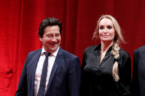 Laurent Gerra et sa compagne Christelle Bardet - Salle - Cérémonie d'ouverture du Festival Lumière 2021 à Lyon le 9 octobre 2021. © Dominique Jacovides / Bestimage 