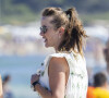 Exclusif - Elina Svitolina, la femme de Gaël Monfils enceinte de 5 mois, quitte la plage Verde by Yeeels Pampelonne après le lancement de la nouvelle Big Bang Unico de Hublot le 12 juillet 2022. Elle retourne à Monaco où elle réside avec son mari.