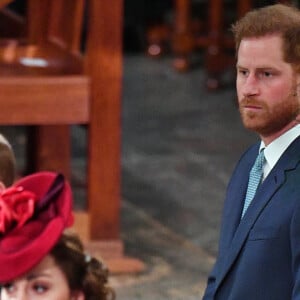 Le prince William, duc de Cambridge, et Catherine (Kate) Middleton, duchesse de Cambridge, Le prince Harry, duc de Sussex, Meghan Markle, duchesse de Sussex - La famille royale d'Angleterre lors de la cérémonie du Commonwealth en l'abbaye de Westminster à Londres le 9 mars 2020. 