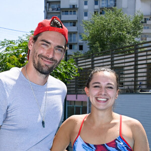 Camille Lacourt, Laura Tremble - Lancement du programme estival "Savoir nager" à la piscine de Villetaneuse. Le 13 juillet 2022 © Federico Pestellini / Panoramic / Bestimage