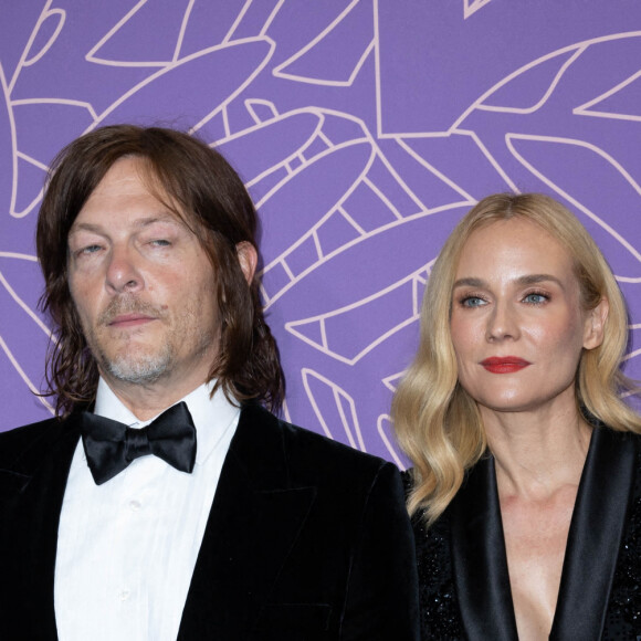 Norman Reedus et sa compagne Diane Kruger - Photocall du dîner du 75ème Festival International du Film de Cannes. Le 24 mai 2022 © Olivier Borde / Bestimage 