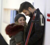 La chanteuse Shakira à l'aéroport JFK de New York, avec son mari Gerard Piqué. Le 29 décembre 2017