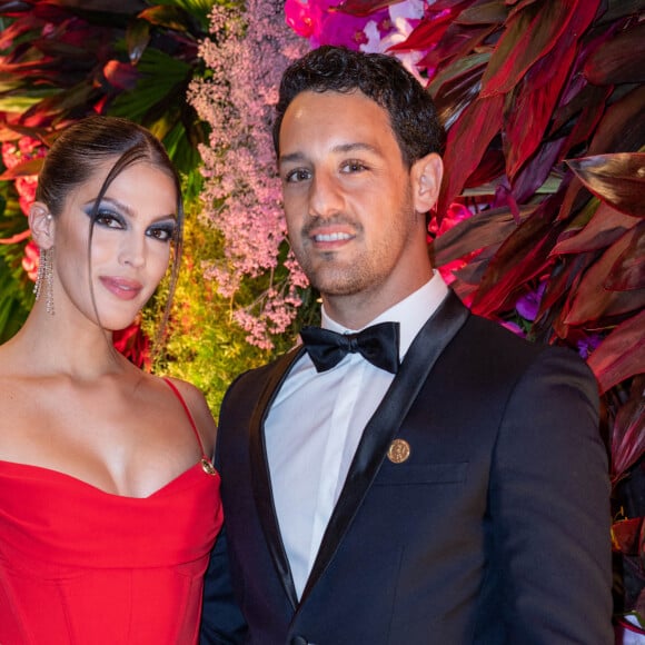 Exclusif - Iris Mittenaere et son compagnon Diego El Glaoui - L'association "Children of Africa" dont Madame Dominique Ouattara (Première dame de Côte d'Ivoire) est présidente organise le dîner de gala sur le thème Africa is the Future à Abidjan donné au profit de la création d'un foyer d'accueil pour ls femmes victimes de violences et la reconstruction de la Case des Enfants. Diner de gala spécialement conçu par le Chef Trois Étoiles Y.Alleno et la Cheffe Ivoirienne P.Gilbert, spectacle présenté par K.Touré et Y.Zogbo, voyage dans le futur avec les ballets de Georges Momboye et nles grandes stars africaines du 21 ème Siècle. Vente aux enchères animée par Maître Julien-Vincent Brunie de chez Christie's et Maître Jean-Noël Sampah. Hotel Sofitel Ivoire à Abidjan le 11 mars 2022 © Olivier Borde / Bestimage 