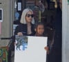 Kim Kardashian avec sa fille North à la sortie d'une papeterie à Los Angeles, le 27 juillet 2022.