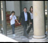 Nicolas Sarkozy, Carla Bruni et son fils Aurélien Enthoven à Paris.
