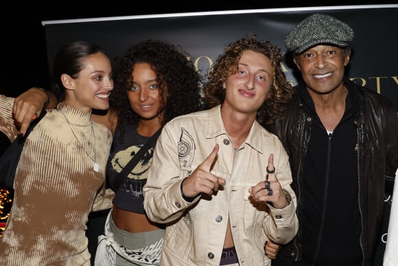 Jenaye, Eleejah, Joalukas Noah, son père Yannick Noah lors de la soirée d'anniversaire de Joalukas Noah, fils de Yannick Noah et Isabelle Camus, pour ses 18 ans à Paris. © Cyril Moreau / Bestimage 