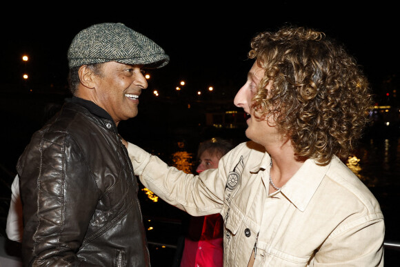 Joalukas Noah avec son père Yannick Noah lors de la soirée d'anniversaire de Joalukas Noah, fils de Yannick Noah et Isabelle Camus, pour ses 18 ans à Paris le 10 juin 2022. © Cyril Moreau / Bestimage 