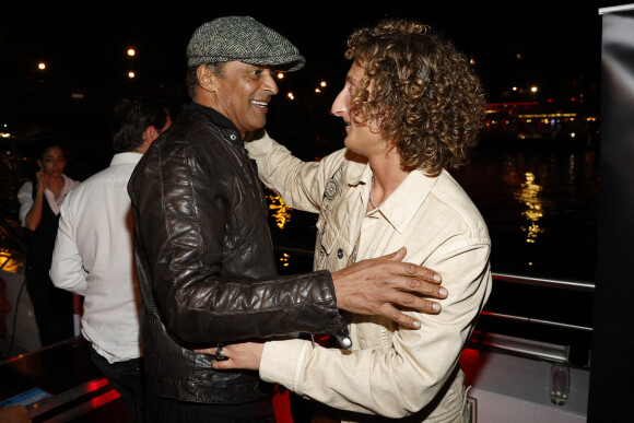 Joalukas Noah avec son père Yannick Noah lors de la soirée d'anniversaire de Joalukas Noah, fils de Yannick Noah et Isabelle Camus, pour ses 18 ans à Paris le 10 juin 2022. © Cyril Moreau / Bestimage 