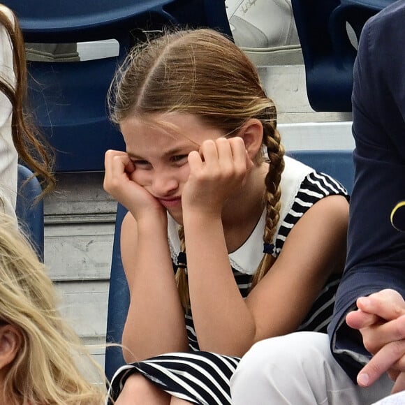 Le prince William, Kate Middleton et la princesse Charlotte de Cambridge assistent au Jeux du Commonwealth au centre sportif de l'Université de Birmingham. Le 2 août 2022.