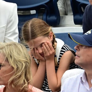 Le prince William, Kate Middleton et la princesse Charlotte de Cambridge assistent au Jeux du Commonwealth au centre sportif de l'Université de Birmingham. Le 2 août 2022.