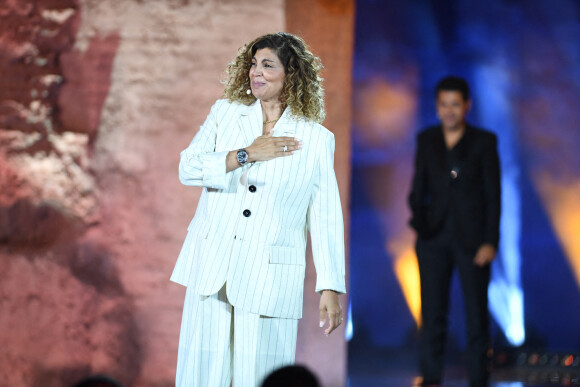 Nawell Madani lors de la soirée du grand gala du "Marrakech du Rire 2022" pour la 10ème édition au palais El Badiî à Marrakech, Maroc, le 18 juin 2022. © Rachid Bellak/Bestimage 