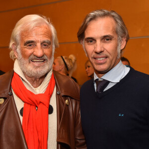 Jean-Paul Belmondo et son fils Paul Belmondo lors de l'avant-première mondiale du documentaire "Belmondo par Belmondo" au Grimaldi Forum à Monaco, le 11 décembre 2015. © Bruno Bébert/ Bestimage 