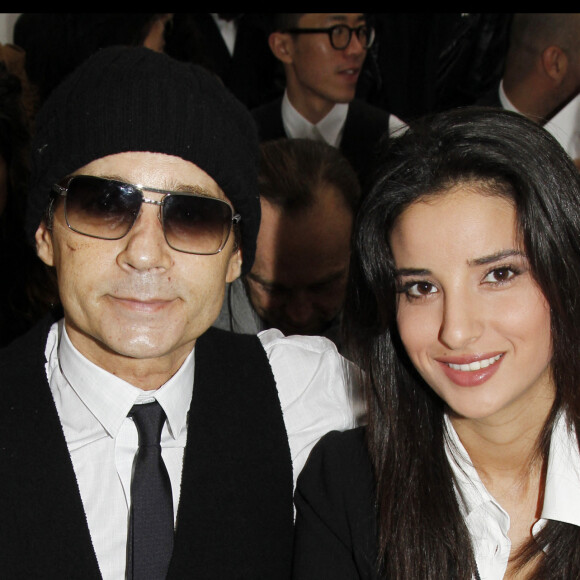 Jean-Luc Delarue et Anissa Khel au défilé Dior Homme le 21 janvier 2012.