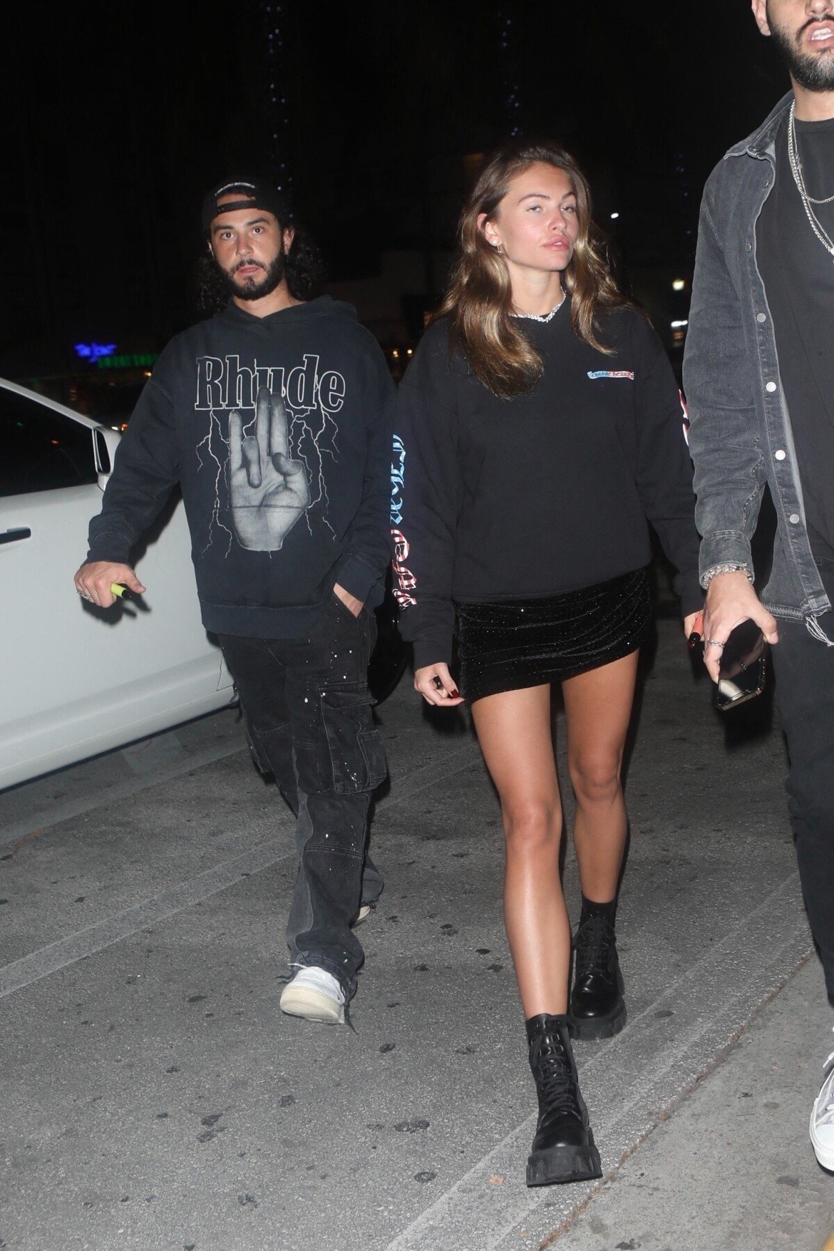 Photo Exclusif Thylane Blondeau et son fiancé Benjamin Attal à la sortie du club GCSOBE