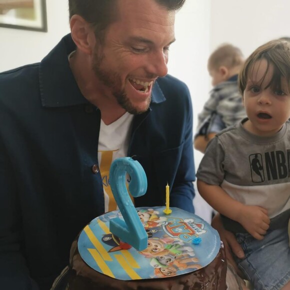 Norbert Tarayre, Abi et Elydjah, le jour de son 2ème anniversaire