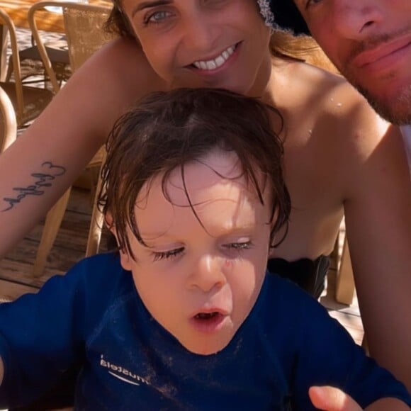 Norbert Tarayre, Abi, sa compagne et leur fils de 2 ans Elydjah
