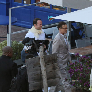 Mariage de Jean-Luc Delarue et Anissa Kehl à Belle-île-en-mer, le 12 mai 2012. Après la cérémonie, le couple a dîné au café de la Cale à Sauson.