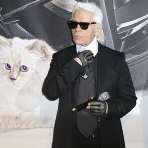 Karl Lagerfeld au vernissage "Corsa Karl et Choupette" à Berlin en Allemagne