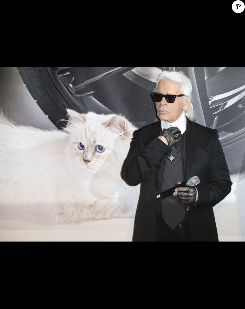 Karl Lagerfeld au vernissage "Corsa Karl et Choupette" à Berlin en Allemagne