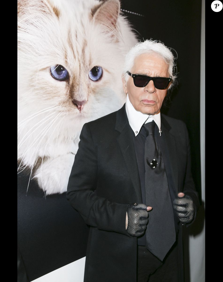 Karl Lagerfeld au vernissage "Corsa Karl et Choupette" à Berlin en Allemagne