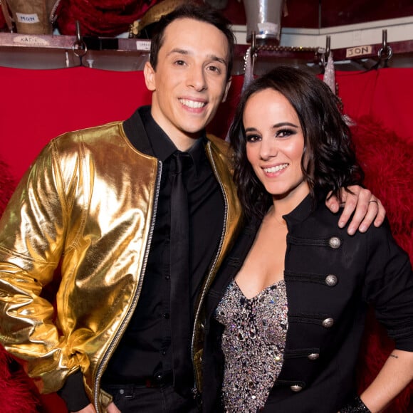 Info - La chanteuse Alizée est maman pour la deuxième fois d'une petite fille prénommée Maggy - Exclusif - Prix spécial - No Web - Grégoire Lyonnet et sa femme Alizée - Backstage de l'émission "Tous au Moulin Rouge pour le sidaction" au Moulin Rouge à Paris le 20 mars 2017. L'émission sera diffusée sur France 2 le samedi 25 mars à 21h00. © Cyril Moreau - Dominique Jacovides / Bestimage  No Web en Suisse / Belgique 