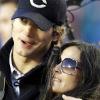 Demi Moore et Ashton Kutcher assistent au Superbowl au stade Sun  Life à Miami le 7 février 2010