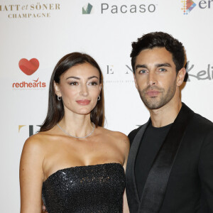 Rachel Legrain-Trapani et son compagnon Valentin Léonard - Photocall de la 10ème édition du "Global Gift Gala" à l'hôtel Four Seasons Hotel George V à Paris.