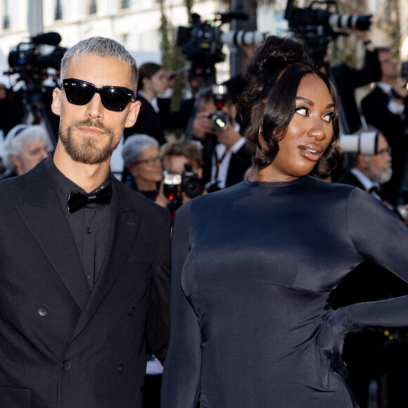 Vladimir Boudnikoff et sa compagne Aya Nakamura - Montée des marches du film " Armageddon Time " lors du 75ème Festival International du Film de Cannes. © Cyril Moreau / Bestimage 
