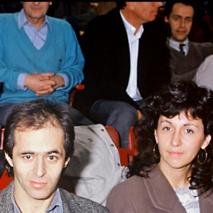 Jean-Jacques Goldman et Catherine Morlet, à l'époque sa femme - Open de Tennis de Bercy en 1990