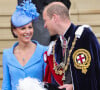 Le prince William et Kate Middleton lors du service annuel de l'Ordre de la jarretière à la chapelle Saint-Georges du château de Windsor, Royaume Uni, le 13 juin 2022. 