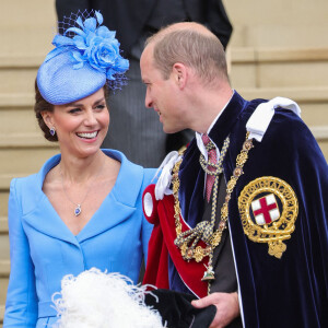 Le prince William et Kate Middleton lors du service annuel de l'Ordre de la jarretière à la chapelle Saint-Georges du château de Windsor, Royaume Uni, le 13 juin 2022. 