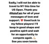 Le message de Novak Djokovic