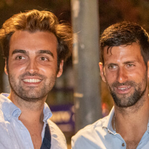 Exclusif - Novak Djokovic et ses deux frères Marko et Djordje en visite à Dubrovnik. Le 20 juillet 2022