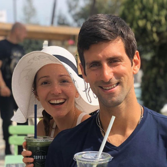 Novak Djokovic et son épouse Jelena Djokovic. Mai 2020.