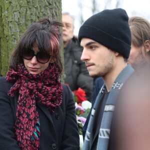 Sophie Marceau assiste avec son fils de 20 ans Vincent aux obsèques d'Andrzej Zulawski à Gora Kalwaria, près de Varsovie en Pologne le 22 février 2016.