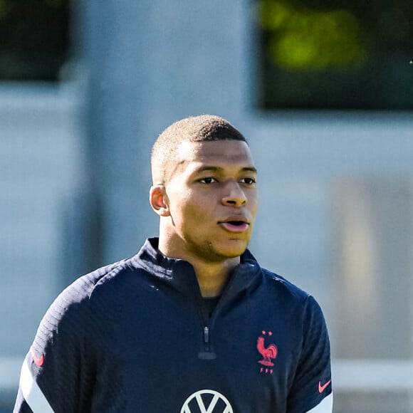 Kylian Mbappé - Entraînement de l'équipe de France au Centre National du Football à Clairefontaine-en-Yvelines le 1er juin 2022.