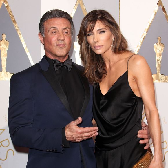 Sylvester Stallone et sa femme Jennifer Flavin - Arrivées à la 88e cérémonie des Oscars à Los Angeles le 28 février 2016.