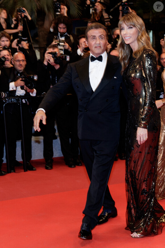 Sylvester Stallone, sa femme Jennifer Flavin - Montée des marches du film "Rambo : First Blood" lors du 72ème Festival International du Film de Cannes. Le 24 mai 2019 © Jacovides-Moreau / Bestimage 