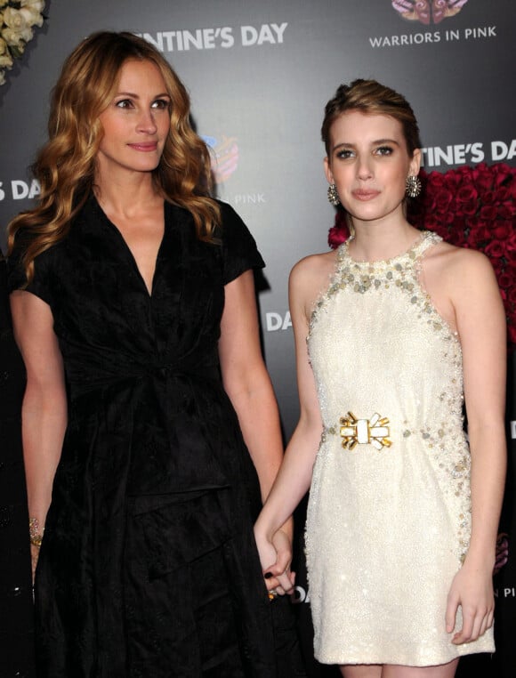 Julia Roberts et sa nièce Emma lors de la première de Valentine's Day à Los Angeles le 8 février 2010