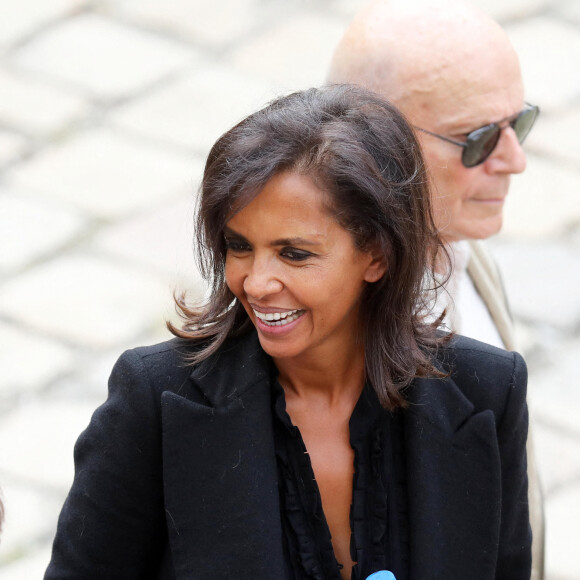 Karine Le Marchand lors de la cérémonie d'hommage national à Jean-Paul Belmondo à l'Hôtel des Invalides à Paris, France, le 9 septembre 2021. © Dominique Jacovides/Bestimage