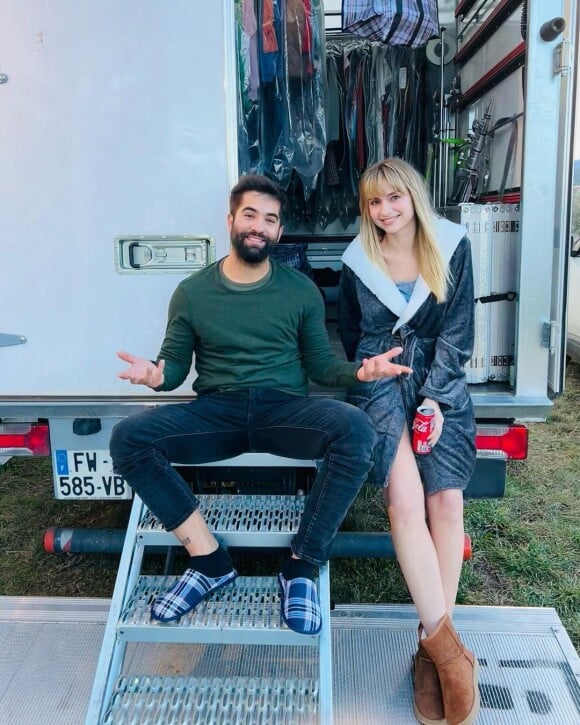 Aurélie Pons avec Kendji Girac sur Instagram pour le téléfilm "Champion".