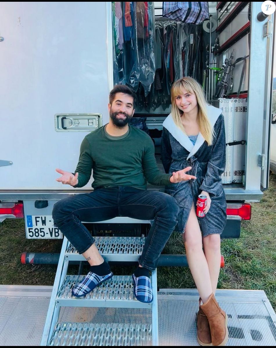 Aurélie Pons avec Kendji Girac sur Instagram pour le téléfilm "Champion".