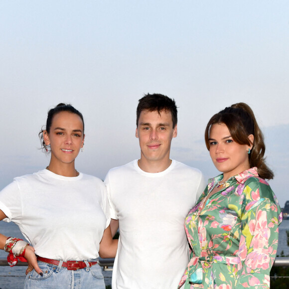 Exclusif - Pauline Ducruet, son frère Louis Ducruet et leur soeur Camille Gottlieb durant la traditionnelle soirée d'été de Fight Aids Monaco au Sporting Club de Monaco, le 23 juillet 2022 © Bruno Bebert/Bestimage